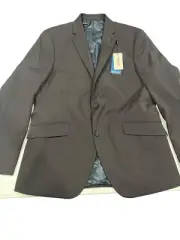 Kenneth Cole Mens Ready Flex Slim Fit Blazer Navy Red 40R 33W