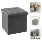 15 inches Storage Ottoman Cube, Foldable Storage Boxes Footrest Step Stool, P...