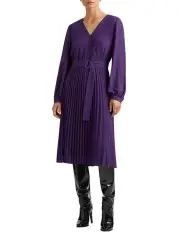 [David Lawrence] Eros Pleat Dress in Aubergine