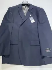Mens Angelo Rossi Navy Blue Hand Tailored Two Button Sport Coat 50R NEW