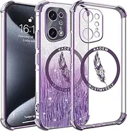 [YUXING] Mobile Phone Case for Oppo Find X5 Pro Case Glitter Bling Girl Protective Case Shockproof Transparent Ultra Thin Bumper Back Cover Slim Case (Purple)