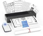 P83 Thermal Printer A4, Portable Printer, Mobile Printer Compatible with iOS & Android, Bluetooth Thermal Printer Supports Thermal Paper A4 for Travel Home Office School