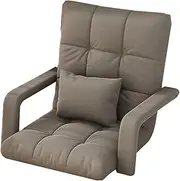 HTBNFYY Single Folding Backrest Seat Reclining Balcony Chair Folding Sofa Bed Adjustable in 6 Positions,Grey