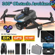 Smart 8K Triple Camera Drone 5G GPS Drone WiFi Obstacle Avoidance RC Quadcopter