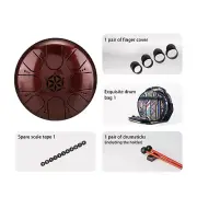 5 Inch Steel Tongue Drum 8 Notes Handpan Drum with Drum Mallet Finger Picks R6Z0