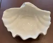 Blue Sky Ceramic Sea Shell Bowl 10 In. White Serving Dish Beach Decor NEW