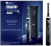 Oral-B Genius Ai Electric Toothbrush With 3 Replacement Heads & Smart Travel Case, Black