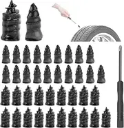 Yitexin 40 Pcs Car Tire Repair Rubber Nails with 1 Screwdriver, Vacuum Tire Nail Repair Kit Sidewall, Self-Service Screw in Tire Plugs for Puncture Motorcycle Flat Truck Tractor (20S & 20L)