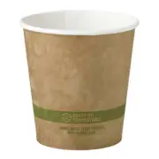 World Centric CU-PA-10-K-P 10 Oz Kraft Hot Paper Cup, 1000/CS, ASTM, BPI, Cedar