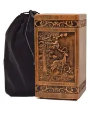 Urn KIMNAG Wooden Cremation Urn for Human Wood Ashes Decorative Box Funeral NIB