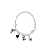 14k White Gold Plated 925 Sterling Silver Bangle Charm Kids Bracelet