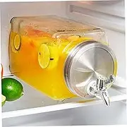 Distributor of Glass Drinks, 3L Drinking Dispenser with Valve, Glass Drinks Dispenser, Trial Refrigerator Water Dispenser, Glass Water Distributor for refriWhite,S