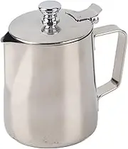 Stainless Steel Milk Frothing Pitcher 12oz/350ml Latte Steaming Frothing Pitcher Milk Jug with Lid Cappuccino Pitcher Latte Coffee Art for Office Kitchen