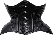 [Corsets Island] Curvy PVC Corset Double Steel Boned Underbust Corset Waist Training Corset Heavy Duty Curvy PVC Corset