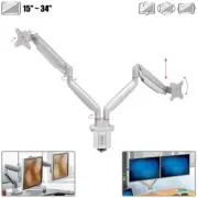 Dual Monitor Full Motion Tilt Swivel Desk Mount Stand For 2 LCD Screens 15"~34"