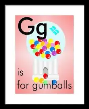 G is for Gumballs - Art Print Home Decor Wall - Flashcard #2