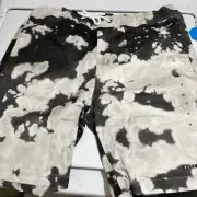 Neff Logo Mens Size Medium Black White Tie Dye Drawstring Twill Shorts