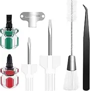 7 Piece Sewing Machine Cleaning Kit Include Tweezers Double Ended Fluff Brush Needle Board Screwdriver and 4 Short Screwdrivers, Sewing Machine Repair Tool