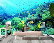 Undersea Fishes Sticker Self-adhesive Kid's Bedroom Wall Murals Wallpaper Poster