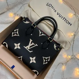 [二手] LOUIS VUITION近全新 專櫃購入正品Lv OnTheGo PM包包 雙色MonogramEmpreinte