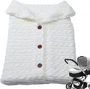 Poupangke Footmuff for Stroller,Autumn Girls Sleeping Bag - with Buckles Weatherproof Soft Thick Knit Stroller Wrap Sack for All Stroller