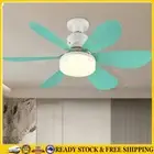 Ceiling Fan LED Lamp E27 Socket Fan Light Remote 42cm (Blue Crystal Shell) .