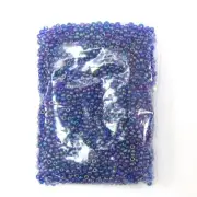 2mm glass seed beads dark sapphire AB 1.6oz