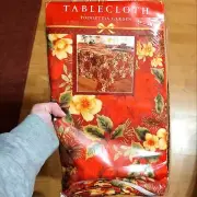 Poinsettia Holiday Christmas Table Cloth 60"x120" Oblong Bed Bath And Beyond