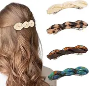 CUSARA Vintage Hair Barrettes for Women Girls French Elegant Tortoise Hair Clips Barrettes