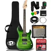 Pyle 39" 6 String Electric Guitar Kit with Amplifier and Accessory Kit (Green)
