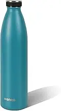 wenco carribean blue stainless steel drinking bottle, 1000 ml, perfect for children, BPA-free, leak-proof, suitable for carbonated drinks, small thermos flask for bubbles, sports, school, fitness
