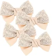 [Minkissy] 4pcs Wedding Bridal Shoe Charms Detachable Rhinestone Bow Shoe Decorations for Women Elegant Ornament for Heels Flats and Boots Stylish Accessories for Special Occasions