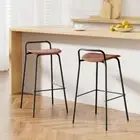 2x Artiss Bar Stools Kitchen Counter Barstool Chairs Metal Brown