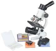 400x Compound Microscope w Cordless LED. 50 Blank & 2 Prep Slides! Carrying Box!