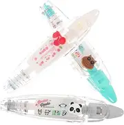 STOBOK Decorative Correction Tape 3pcs Pack Diy Press Tape Cartoon Patterns Versatile for Hand Accounts