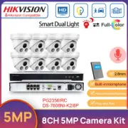 Hikvision 8Channel 4K NVR 5MP Dual Light IR ColorVu POE Camera System Kit Audio