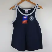 Carlton Blues Singlet Tank Youth Sz 10 Official AFL Navy Blues Footy