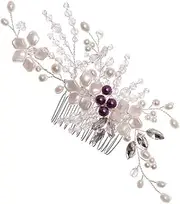 Vaguelly 1pc Elegant Bridal Hair Comb Flower Hair Accessories for Wedding Unique Design for Bride and Bridesmaids Adds Charm and Beauty Quality Materials with Bright Luster