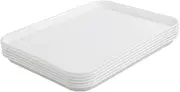 DynkoNA Restaurant Food Trays Serving Tray Plastic Set of 6, White