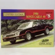 CARD ONLY: Johnny Lightning Trading Card 1986 Chevy Monte Carlo SS