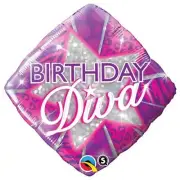 Birthday Diva Diamond Shape 18" Foil Balloon (Non-Packaged)