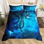 Octopus Bedding Set Full Size,Sealife Dark Blue Starry Sky Duvet Cover with 2