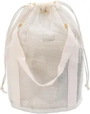 [Zhangjunfle] Hanging Bathroom Shower Tote Bag with Drawstring and Side Pockets, 1Pc Quick Dry Mesh Shower Caddy Bag with Handle,Quick Dry Mesh Toiletry Bath bag for Swimming Gym