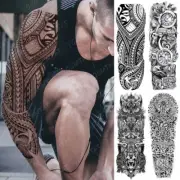 Large Arm Sleeve Tattoo Lucifer Angel Eagle Waterproof Temporary Tatto HellSatan
