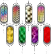 Glooglitter 8 Pcs Kokanee Dodger Fishing Dodgers Flashers for Trolling Lure Tackle Salmon Fish (4.5 Inch,Fashion Color)