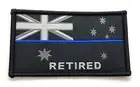 Thin Blue Line, Woven Patch, Retired Police, Black, Law Enforcement, TBL