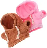 WOONEKY 2pcs Plush Bear Clothes Hoodies Rabbit Hoodies Bunny Rabbit Costume Suit Rabbit Animal Clothes Doll Hoodies Handmade Rabbit Animal Plush Dolls Reborn Doll Clothes