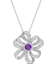 Rina Limor Silver 2.03 ct. tw. Gemstone Pendant Necklace