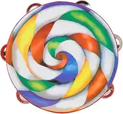 Totority 1pc Tambourine 8 Inch Drum Hand Drum Handbell Drum Double Side Drum Percussion Drum Drum Musical Educational Percussion Musical Solid Wood Colorful