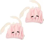 Ipetboom 2pcs Hair Drying Towel Hair Dry Towel Shower Cap Absorbent Hair Towel Accessories Dry Hair Towel Hair Drying Caps Hair Towels Dry Hair Cap Towel Fiber Pink